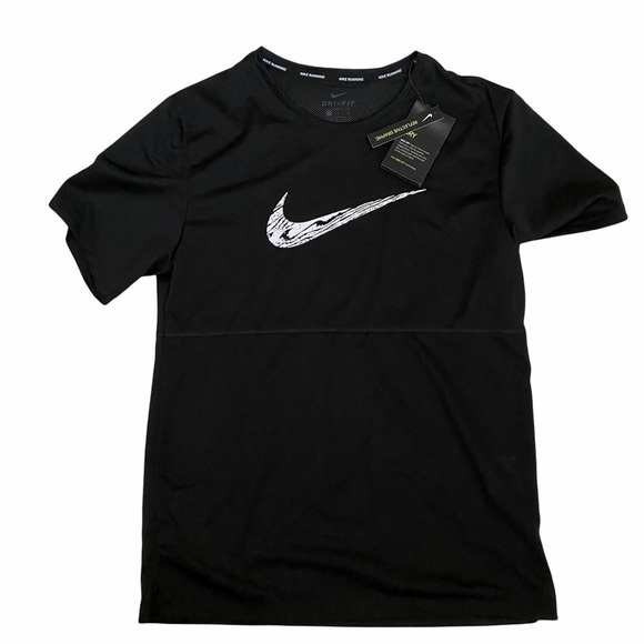 Nike Running Wild Run Breathe T-shirt Black Sz Small - Picture 3 of 14